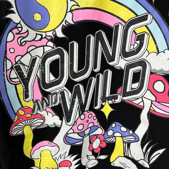 Weekend Warrior hippie magic mushroom graphic t-shirt top psychedelic boho L - Picture 3 of 10